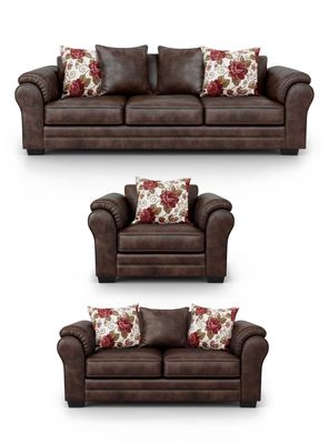 Living 8 Cuerpos 4+3+1 XL Con Resorte Estructural Grandón Envejecido