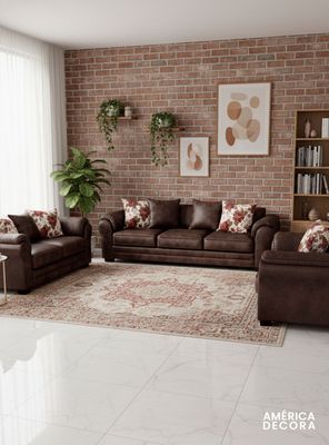 Imagen 2 del producto Living 8 Cuerpos 4+3+1 XL Con Resorte Estructural Grandón Envejecido