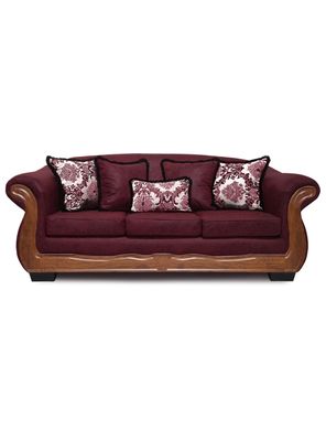 Sofá Con Resorte Estructural 4 Cuerpos Grand Búfalo Envejecido Burdeo  X Versión PREMIUM