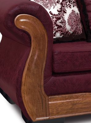 Imagen 2 del producto Sofá Con Resorte Estructural 4 Cuerpos Grand Búfalo Envejecido Burdeo  X Versión PREMIUM