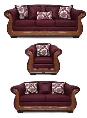 Living Con Resorte Estructural 8 Cuerpos 4+3+1 Grand Búfalo Envejecido Burdeo X Versión PREMIUM