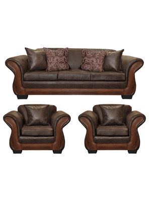 Living Con Resorte Estructural 5 Cuerpos 3+1+1 Palermo Envejecido Premium X