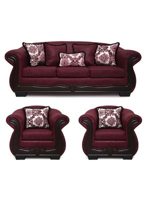 Living Con Resorte Estructural 6 Cuerpos 4+1+1 Grand Búfalo Envejecido Burdeo Versión PREMIUM