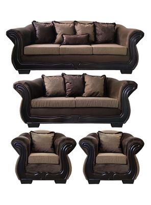 Living Con Resorte Estructural 9 Cuerpos 4+3+1+1 Grand Búfalo Lino Rústico Beige