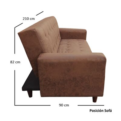 Imagen 2 del producto Sofá Cama Gran Amparo Envejecido - 1.5 Plazas Resortes