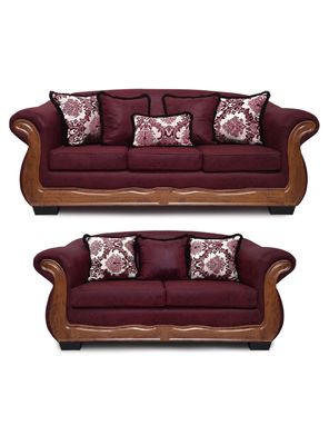 Living Con Resorte Estructural 7 Cuerpos 4+3 Grand Búfalo Envejecido Burdeo X Versión PREMIUM