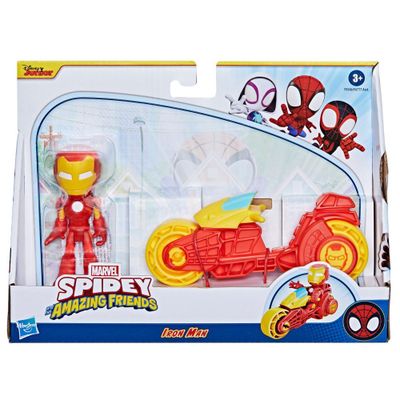 Set Spidey & His Amazing Friends Iron Man Con Motocicleta