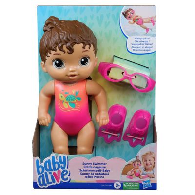 Muñeca Baby Alive Sunny La Nadadora Cabello Castaño