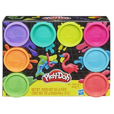 Masa Play Doh Pack 8 Unid Neon