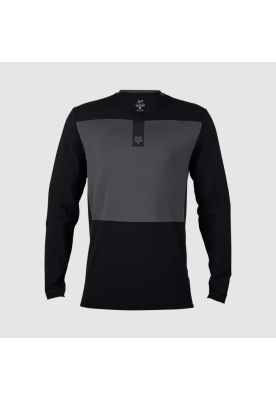Polera Moto Defend Off Road Manga Larga Negro Fox