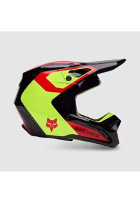 Casco Moto V1 Polaris Negro/Amarillo Fox