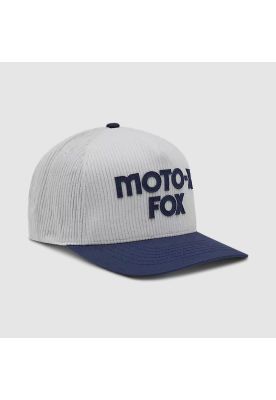 Gorro Jockey Lifestyle Mujer Moto-X Corduroy Gris/Azul Fox