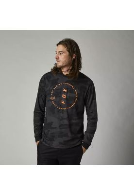 Polera Lifestyle Manga Larga Clean Up Negro Camo Fox