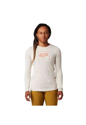 Polera Bicicleta Mujer Manga Larga Ranger Drirelease® Blanco Fox