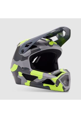 Casco Bicicleta New Rampage Gris/Amarillo Camo Fox