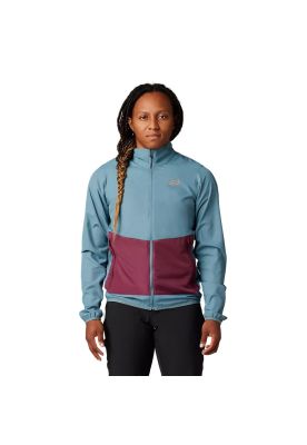 Imagen 2 del producto Chaqueta Cortavientos Bicicleta Mujer Ranger Celeste/Morado Fox