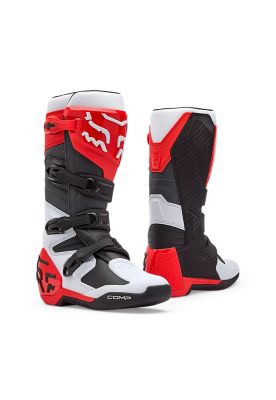 Botas Moto Comp Rojo/Blanco Fox