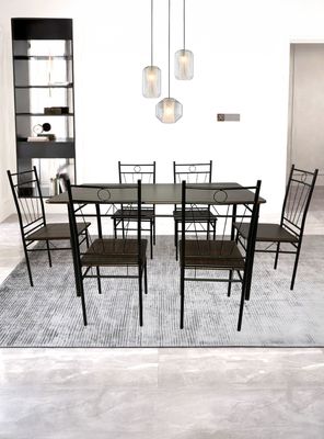Imagen 2 del producto Juego de comedor 6P Verona Negro 74x80x140 cm