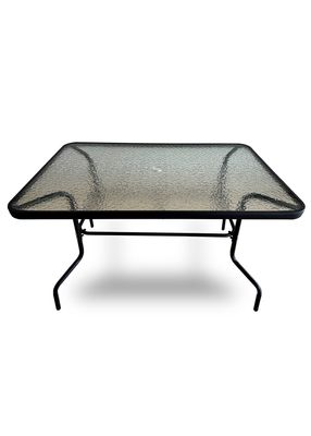 Imagen 1 del producto Mesa Terraza Vidrio y Acero 120x80x72cm Negra