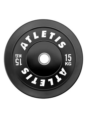 Disco Olímpico Bumper 15 kg Negro