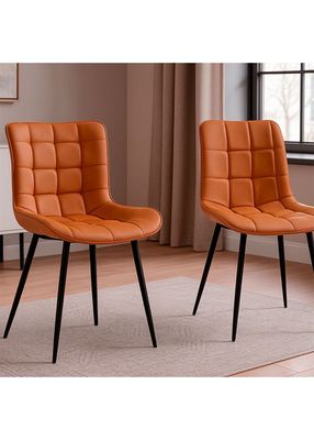Imagen 2 del producto Pack 2 Sillas de Comedor Pu Camel Patas Metálicas