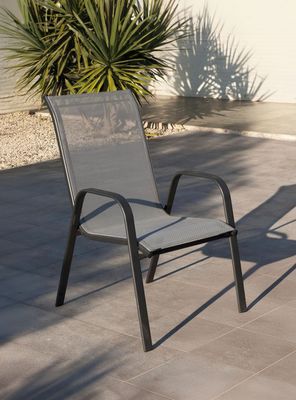 Imagen 2 del producto Silla de Terraza Textileno y Acero Gris