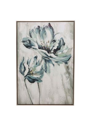 Cuadro Decorativo Flor Turquesa 90x60cm