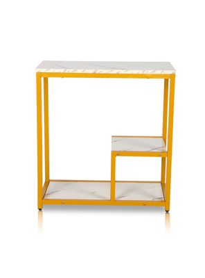 Mesa Auxiliar con Estantes de Almacenamiento Rectangular