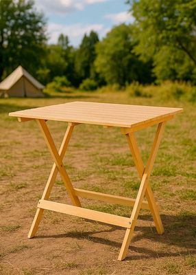 Imagen 2 del producto Mesa de Camping Plegable de Bamboo 46×51×56 Cm