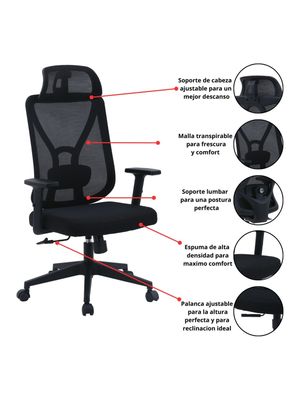 Imagen 2 del producto Silla Escritorio Executive Ergo Full Ergonómica y Ajustable