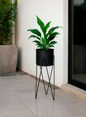 Imagen 2 del producto Porta Macetero Pedestal Decorativo Negro 63 cm