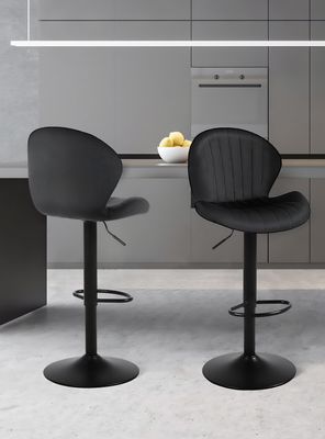 Imagen 2 del producto Pack 2 Pisos de Bar Lounge con Respaldo y Reposapiés Negro