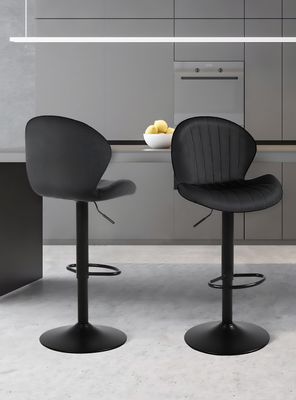 Imagen 2 del producto Pack 2 Pisos de Bar Lounge con Respaldo y Reposapiés Negro