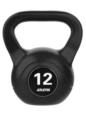 Kettlebell Mancuerna Pesa Rusa Cemento 12 Kg Negro