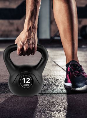 Imagen 2 del producto Kettlebell Mancuerna Pesa Rusa Cemento 12 Kg Negro