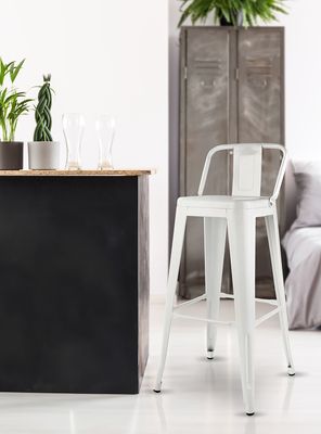 Imagen 2 del producto Pack 4 Piso Taburete Tolix Respaldo Blanco