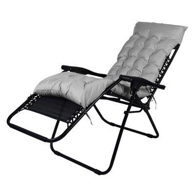 Reposera Plegable con Acolchado - Gris