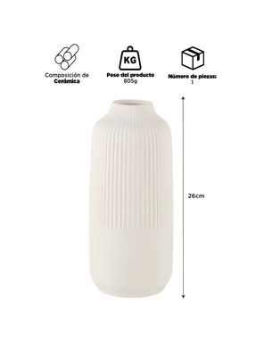 Imagen 2 del producto Florero Cerámica Blanco 25cm