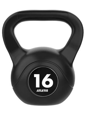 Kettlebell Mancuerna Pesa Rusa Cemento 16 Kg Negro