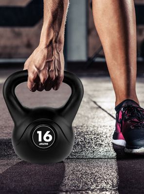 Imagen 2 del producto Kettlebell Mancuerna Pesa Rusa Cemento 16 Kg Negro