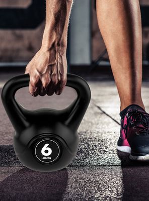 Imagen 2 del producto Kettlebell Mancuerna Pesa Rusa Cemento 6 Kg Negro