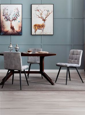 Imagen 2 del producto Pack de 4 Sillas de Comedor Modernas Novahus Velvet Gris
