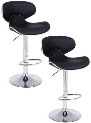 Imagen 1 del producto Pack de 2 Pisos de Bar Loft con Respaldo y Reposapiés Negro