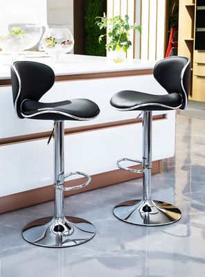 Imagen 2 del producto Pack de 2 Pisos de Bar Loft con Respaldo y Reposapiés Negro