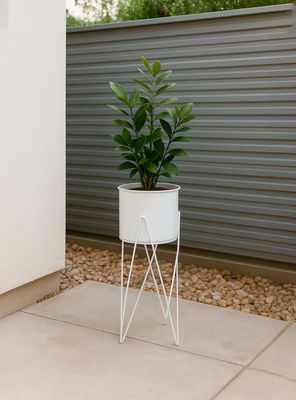 Imagen 2 del producto Porta Macetero Pedestal Decorativo Blanco 63 cm