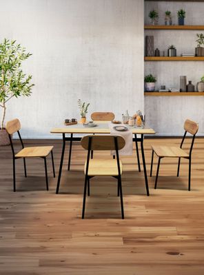 Imagen 2 del producto Comedor Rustik Mesa 70x75x110 4 Sillas Metal Madera