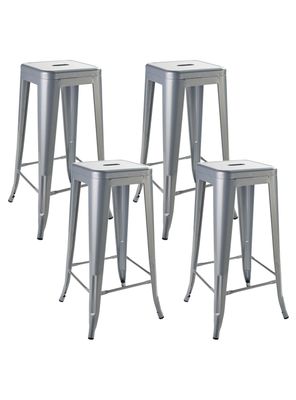 Pack 4 Pisos de Bar Metal Tolix Gris