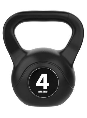 Kettlebell Mancuerna Pesa Rusa Cemento 4 Kg Negro