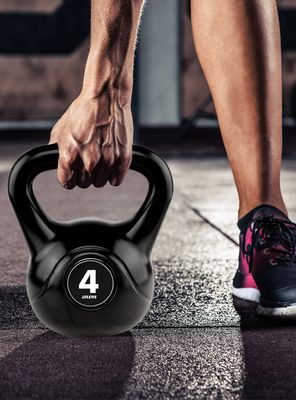 Imagen 2 del producto Kettlebell Mancuerna Pesa Rusa Cemento 4 Kg Negro