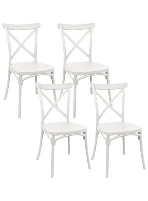 Pack 4 Sillas Terraza Plástica Petra Blancas